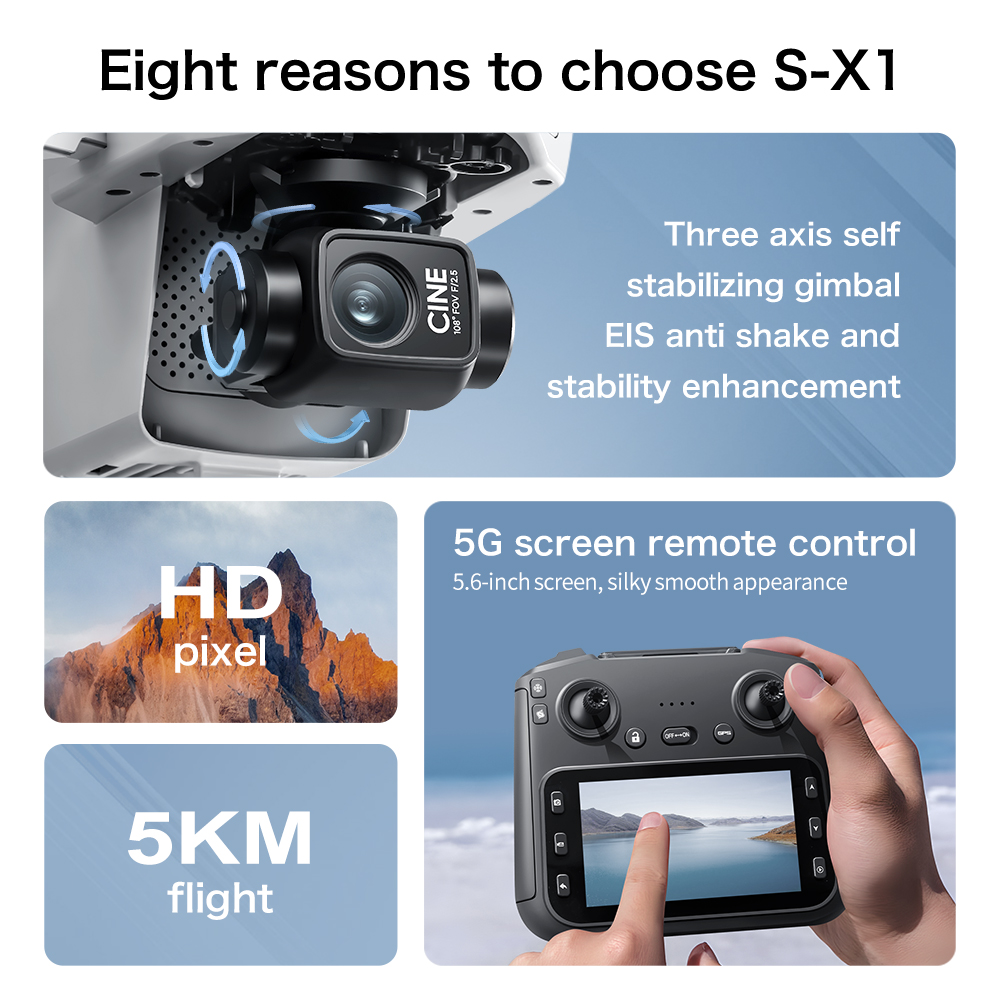 Dron GPS S-X1 MAX z 3-osiowym  – Drone Multispectral recenzja i cena